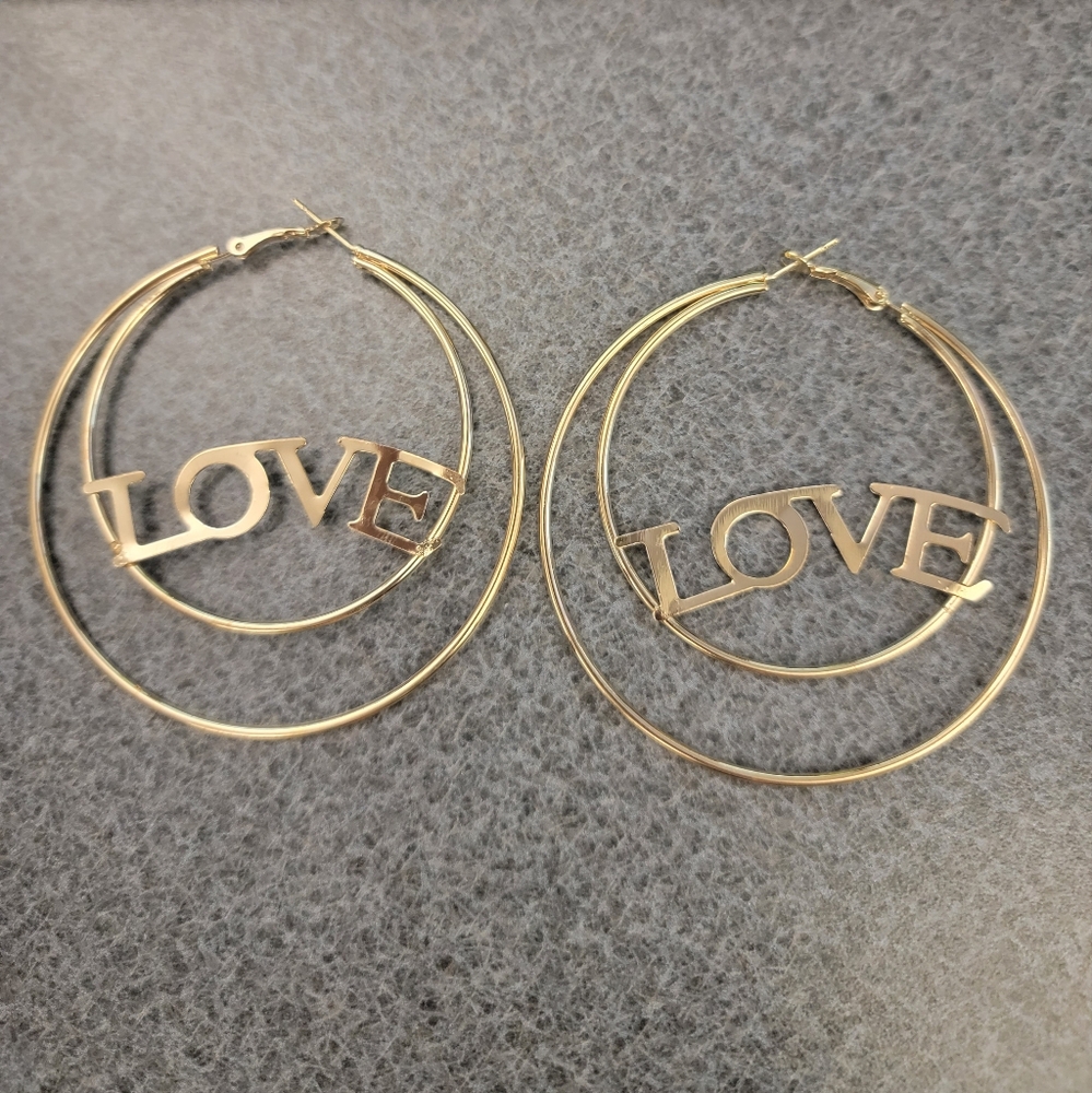 COPY - Large Hoop Love Earrings